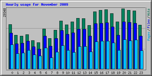 Hourly usage for November 2009
