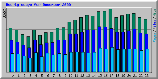 Hourly usage for December 2009