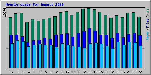 Hourly usage for August 2010