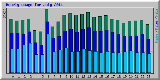 Hourly usage for July 2011