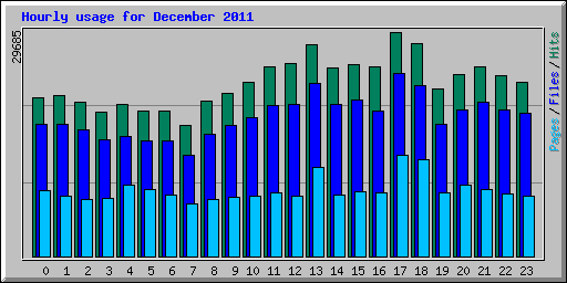 Hourly usage for December 2011